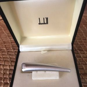 Dunhill brushed metal Art Deco vibe tie bar